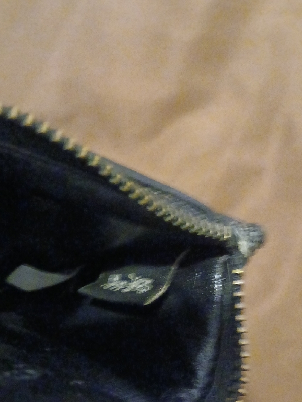 COACH Leather Zip Wallet with Card Slots - Black - Picture 6 of 7